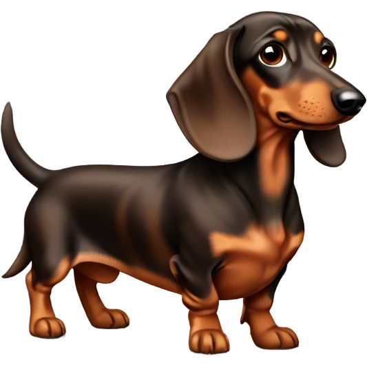 brown and tan dapple dachshund  emoji