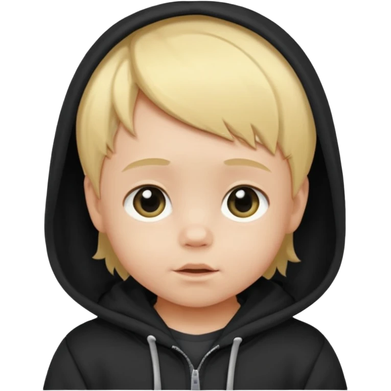 baby with blonde hair and black hoodie emoji