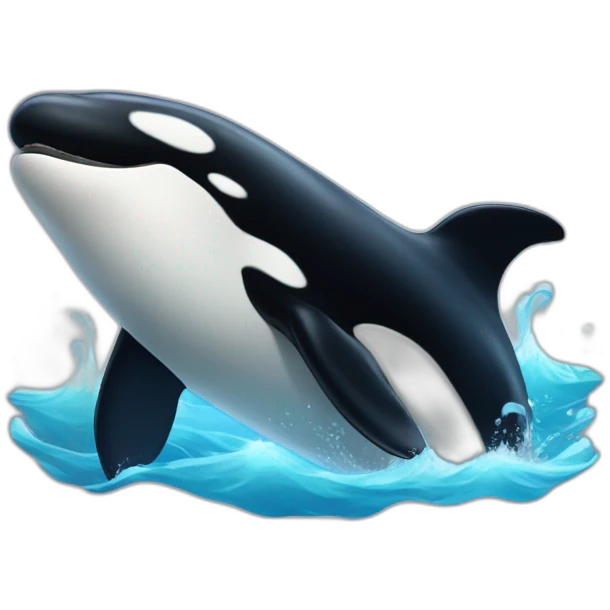 Anthropomorphic orca waving emoji