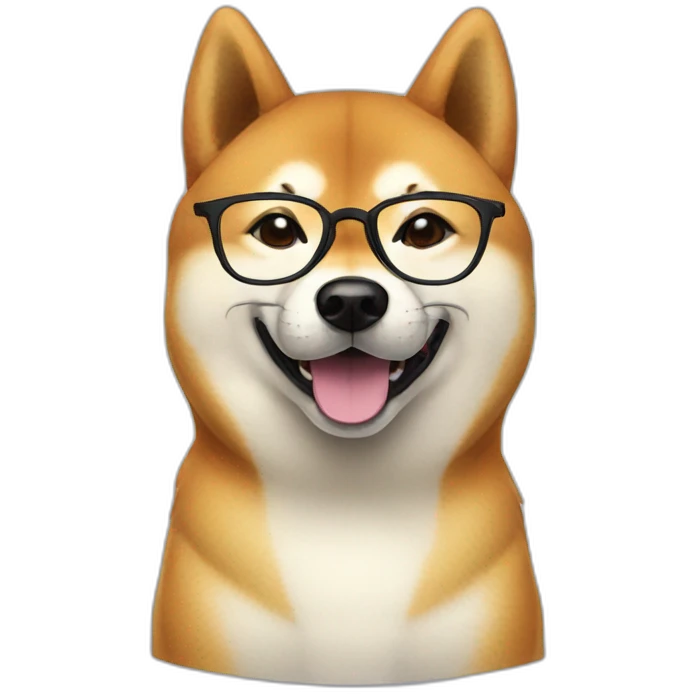 Shiba inu with glasses emoji
