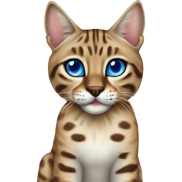 Lynx Bengal cat with Blue eyes sitting emoji