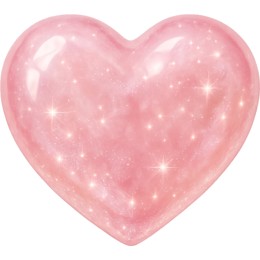heart with a shimmering rose quartz finish, no background emoji