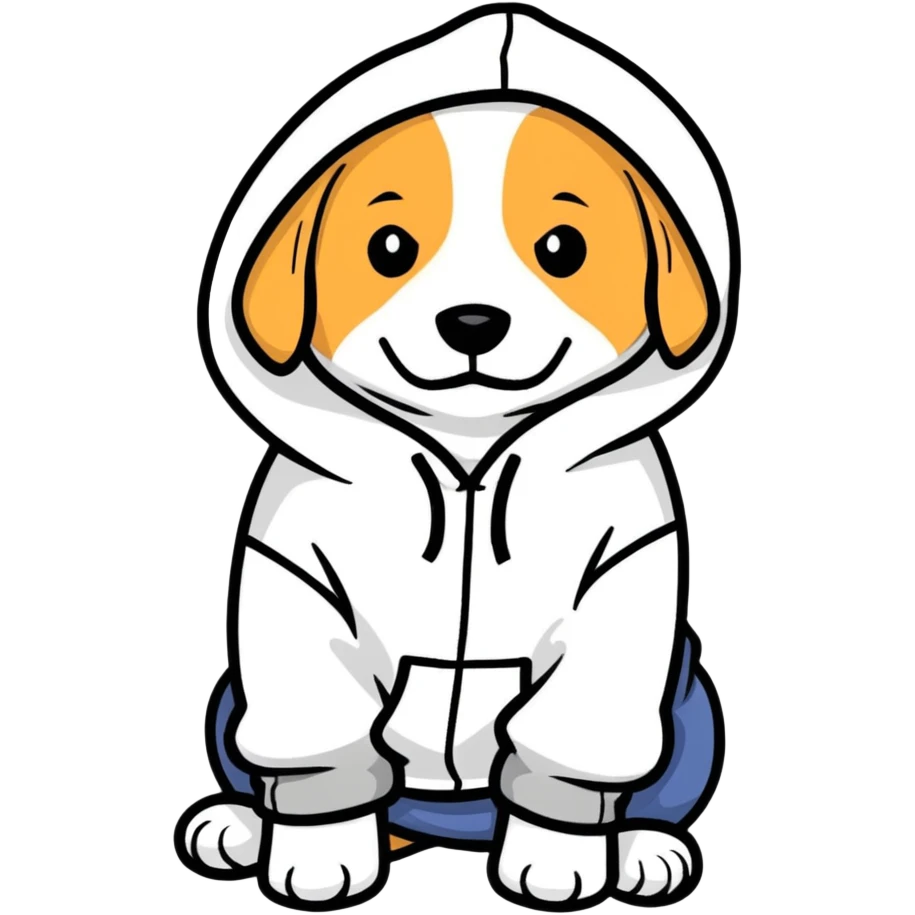 Dog wearing a hoodie  emoji