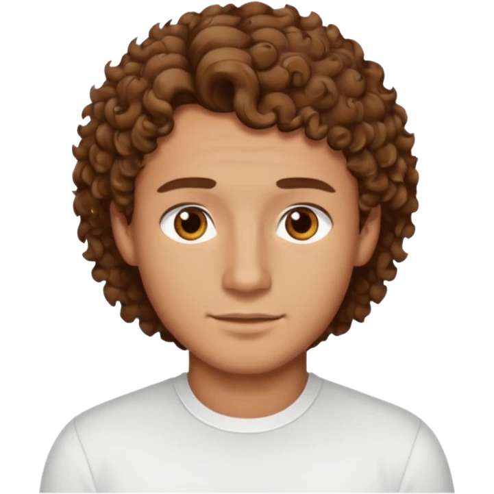 Handsome cute Man with tan skin and  brown eyes and  short brown curly wavy hair emoji