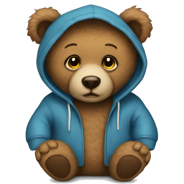 Teddy bear with hoodie emoji