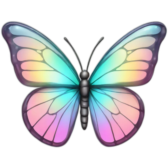 Sparkly glossy Pastel iridescent glass crystal butterfly emoji