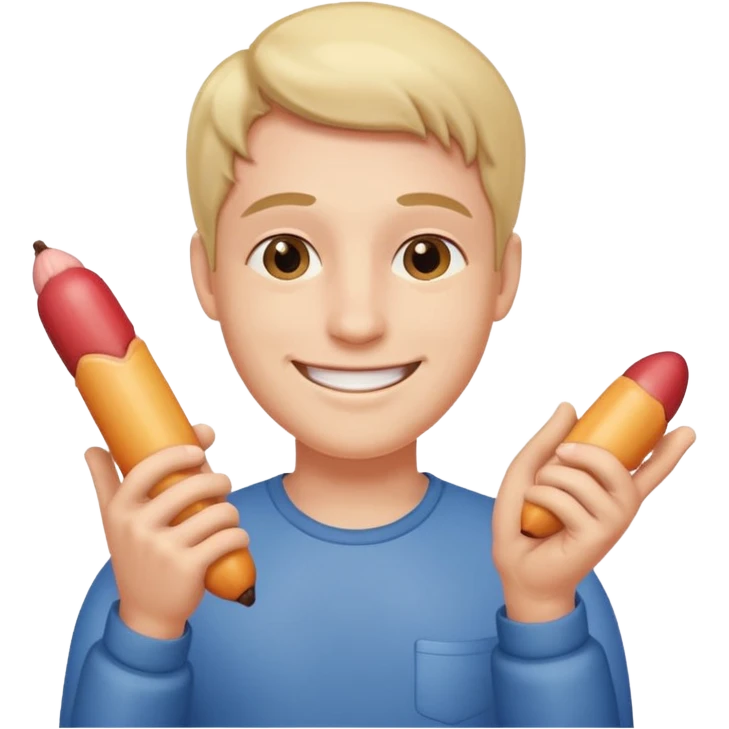 Penis in hand smiling face emoji