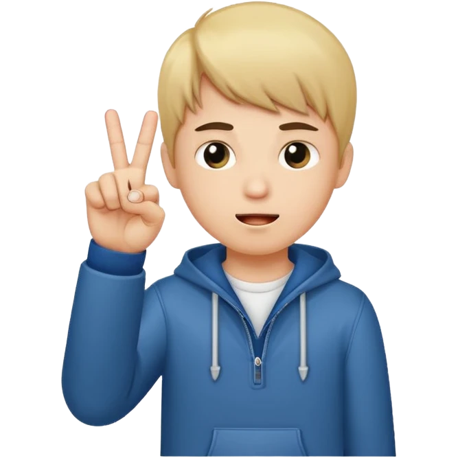 A boy showing the middle finger
 emoji