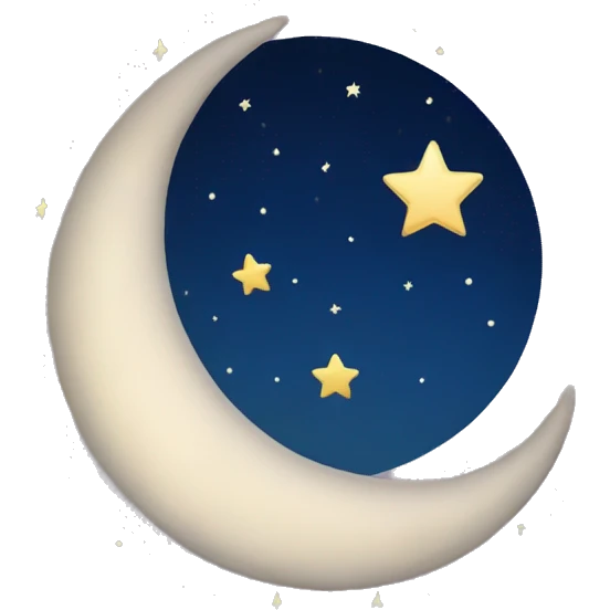 Crescent moon with stars around it  emoji