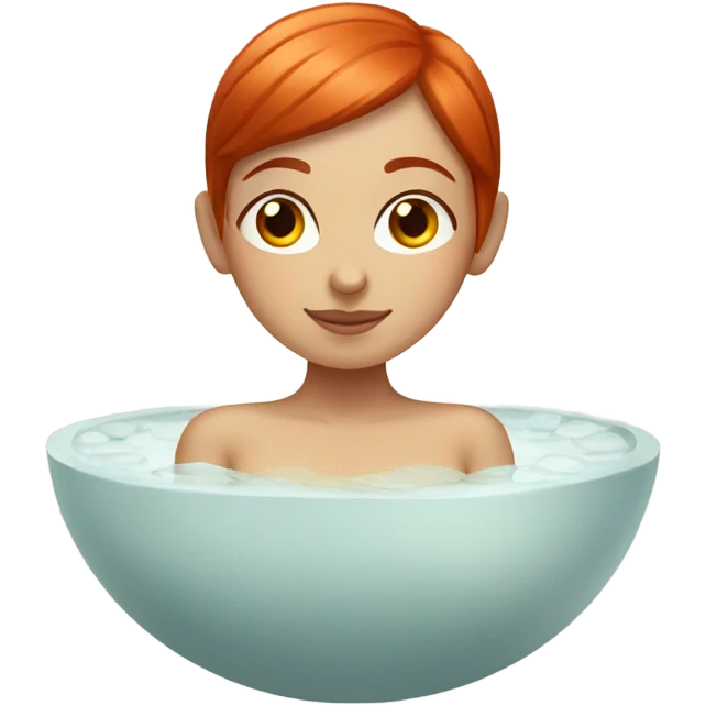 Red hair girl in spa relaxing  emoji
