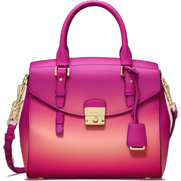 Realistic isolated magenta ombre Michael kors satchel purse.  emoji