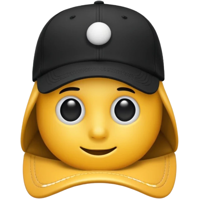 baseball hat in black emoji
