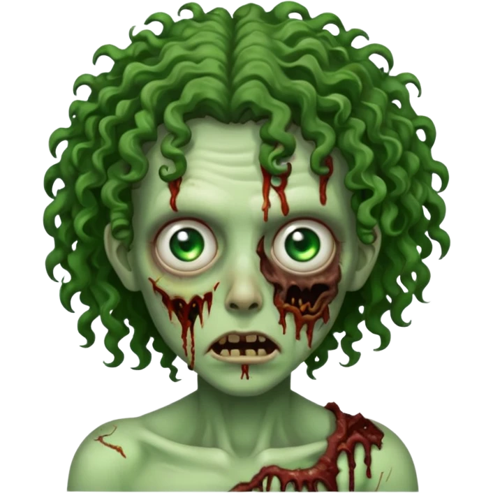 curly haired zombie emoji