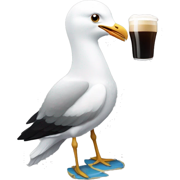 Seagull drinking guiness emoji