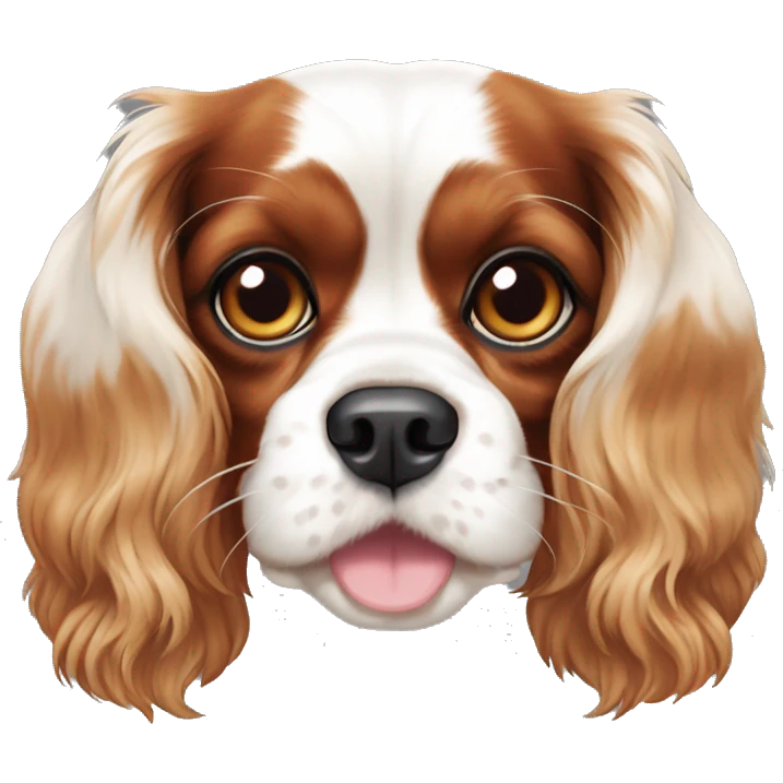 Cavalier King Charles spaniel ruby and white emoji
