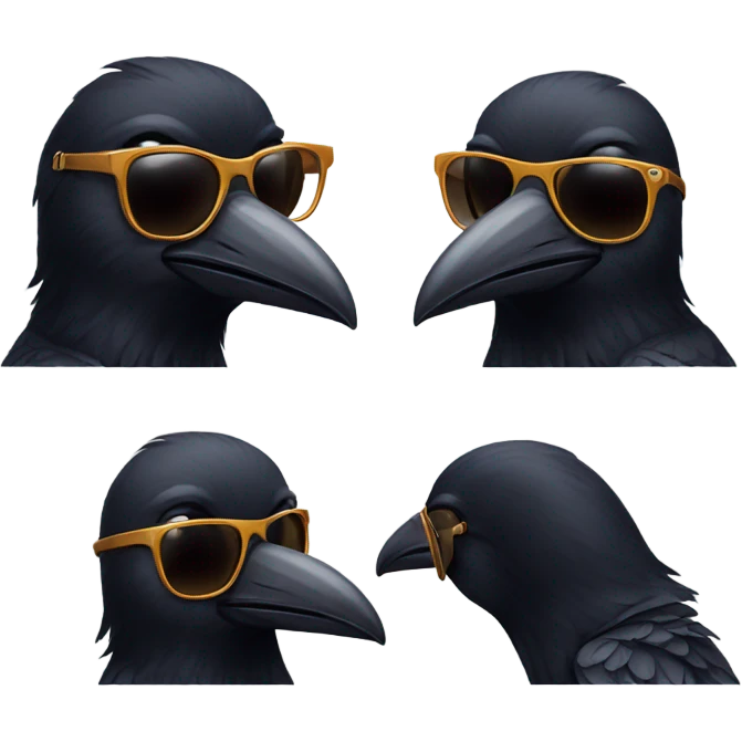 Raven with sunglasses emoji