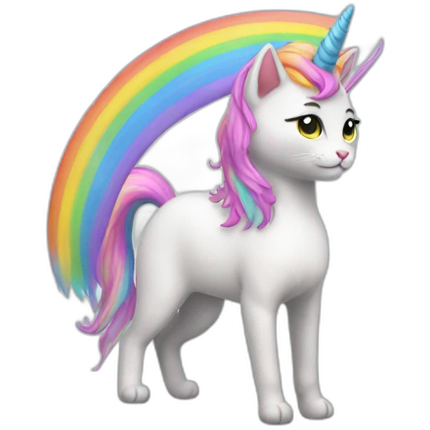 Rainbow cat unicorn happy emoji