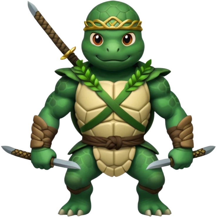 a turle ninja wearing laurel wreaths emoji