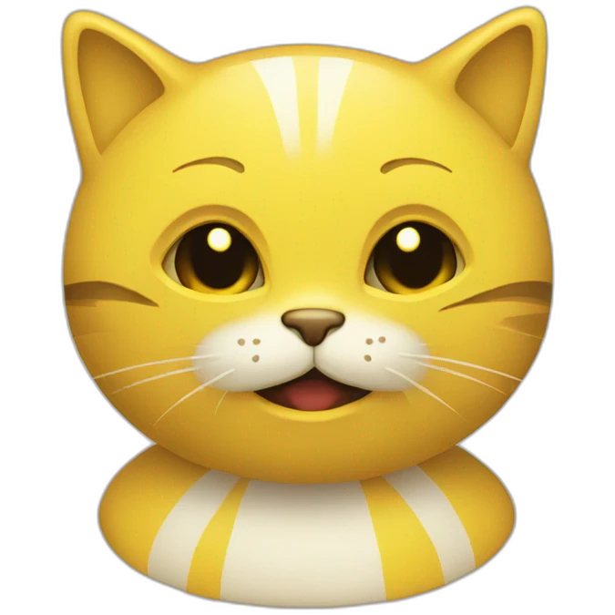chat jaune souriant emoji