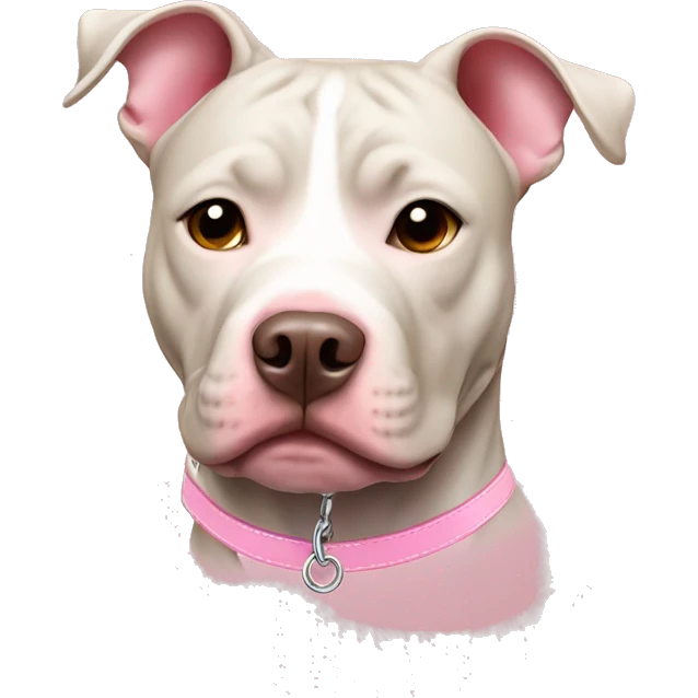Pit bull with Light pink collar emoji