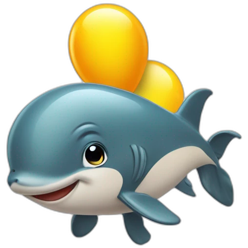 Dauphin qui joue avec un ballon emoji