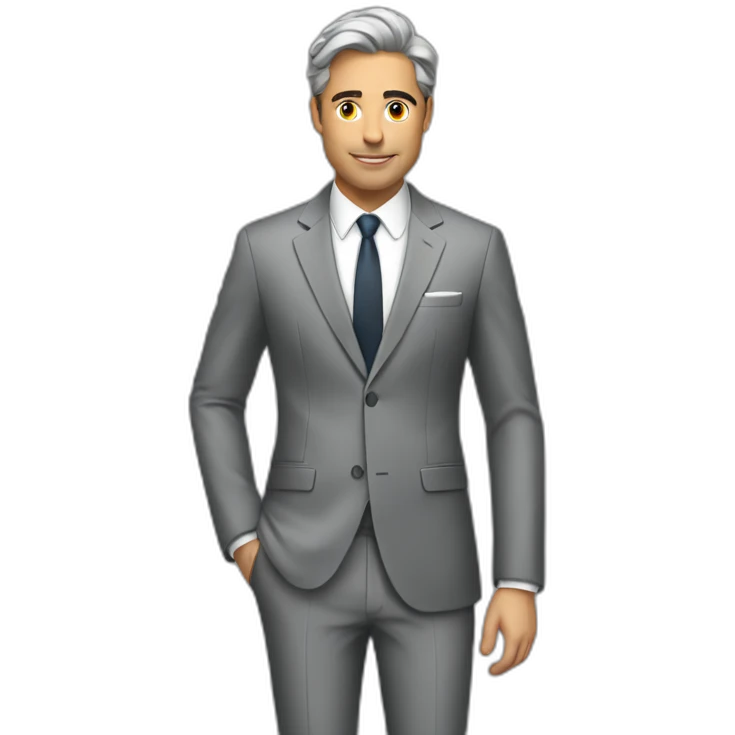 Posh-man-with-gray-suit-and-momey emoji