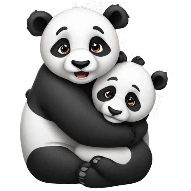 Pandas cuddling  emoji