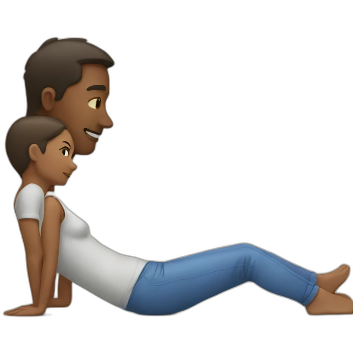 Woman laying down facing man emoji