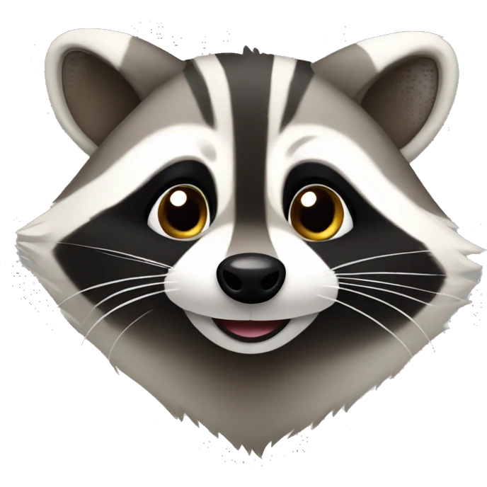 a cute raccoon winking emoji