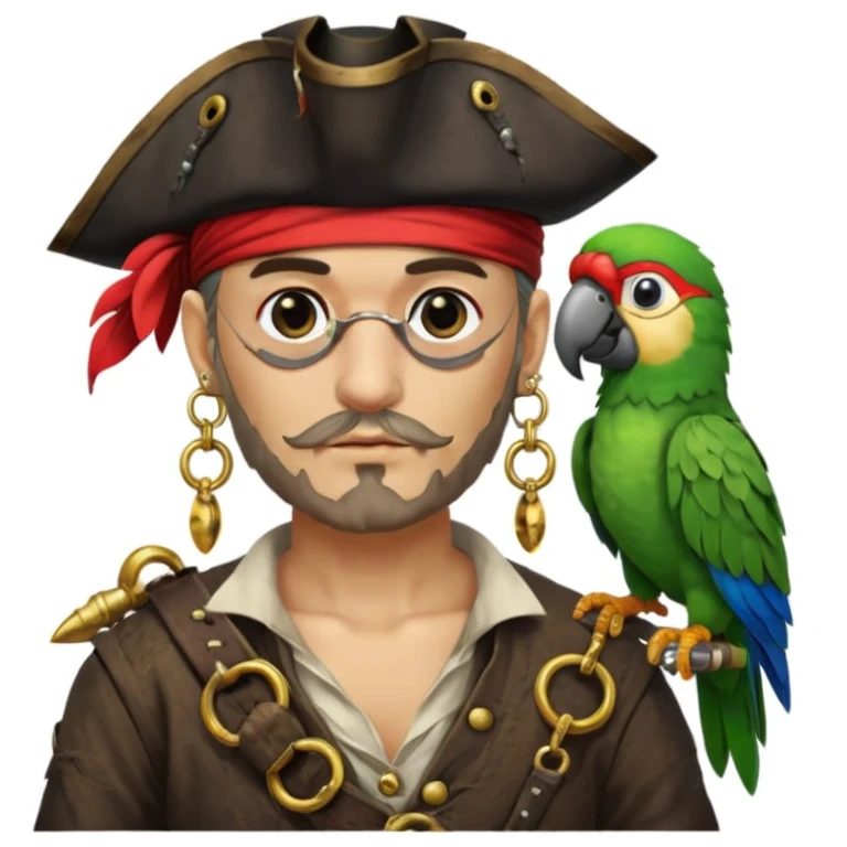pirate and parrot emoji