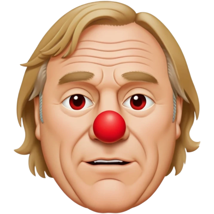 Gerard Depardieu with vine and red nose  emoji