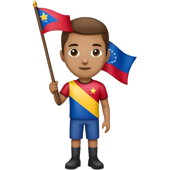 A person with a flag of Venezuela in his hand  emoji