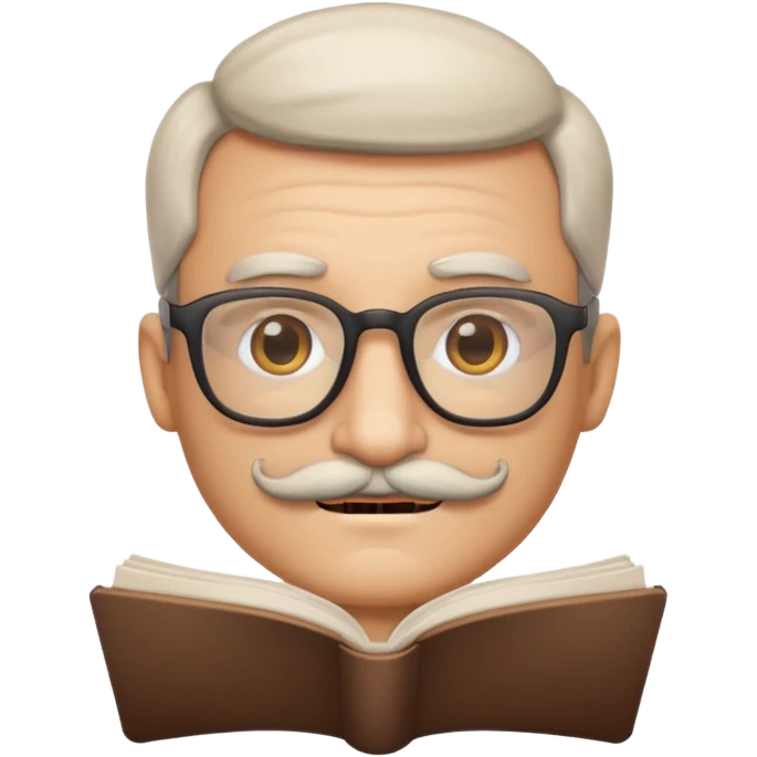 Emoji with reading glasses and a mustache smirking  emoji