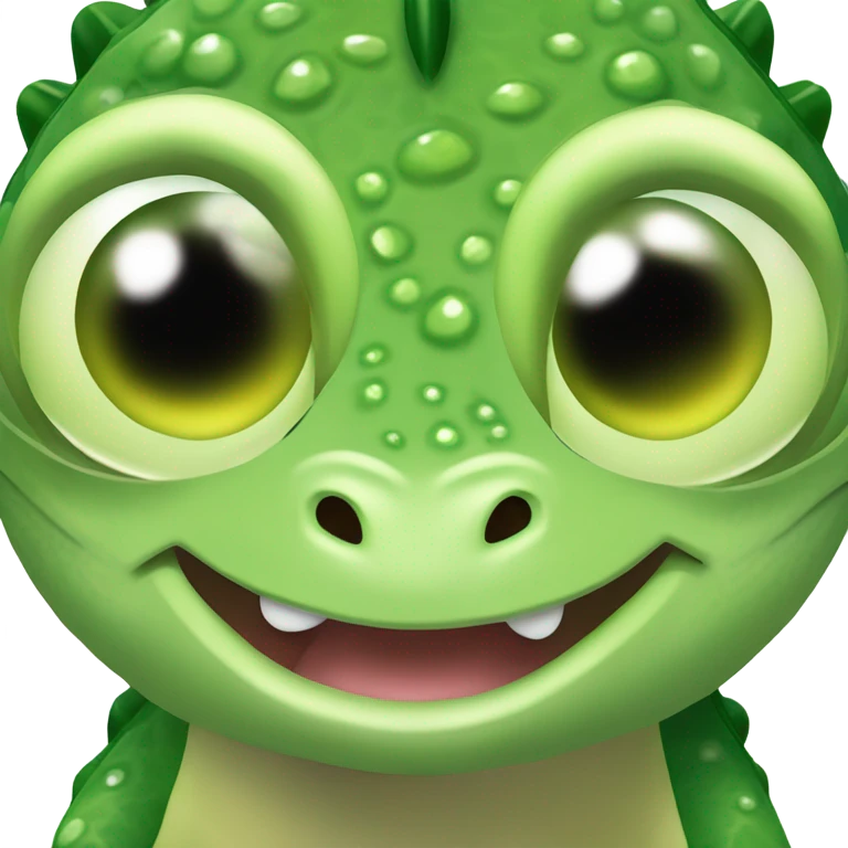 A lizard with cucumber on the face  emoji