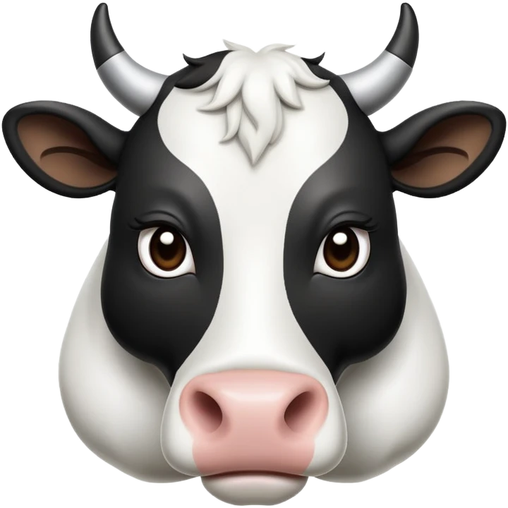 cinematic-noble-black-and-white-cow-portrait-emoji,-poised-and-regal,-with-a-large,-sturdy-build-and-a-beautifully-patterned-hide-of-rich-black-accented-by-crisp-white-patches,-deep-set-soulful-brown-eyes,-simplified-yet-sharp-and-sophisticade emoji