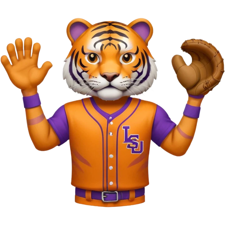 Lsu Tiger fierce with baseball jersey  emoji