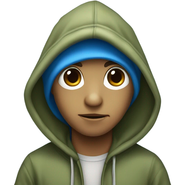 Turtle blue eyes wearing hoodie emoji