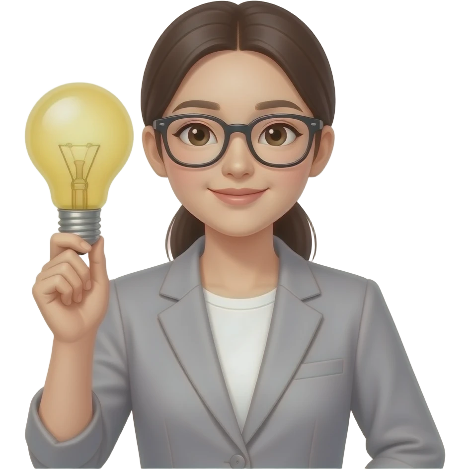 아이디어를 떠올리는 20대 여성 한국인 emoji