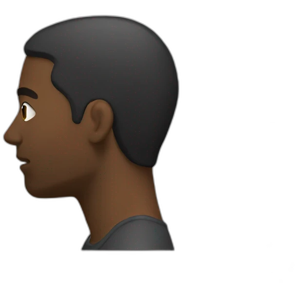a black adult man making a poster side view emoji