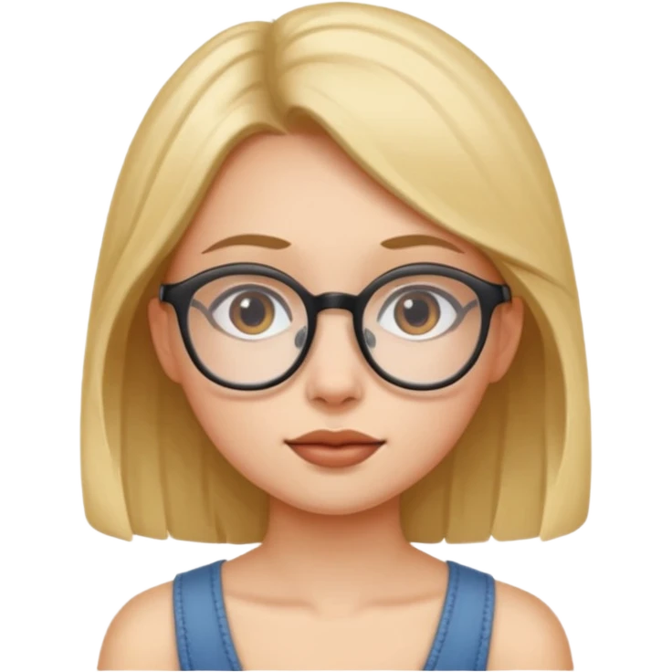 girl naked with eye glasses emoji