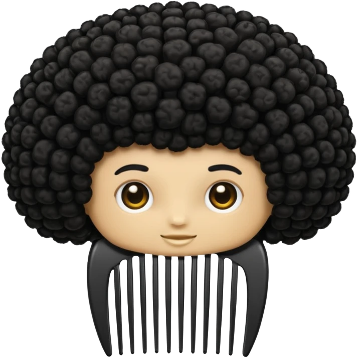 afro hair comb emoji
