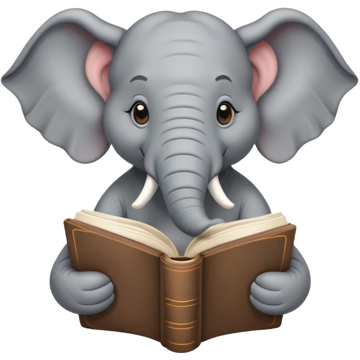 Elephant reading emoji