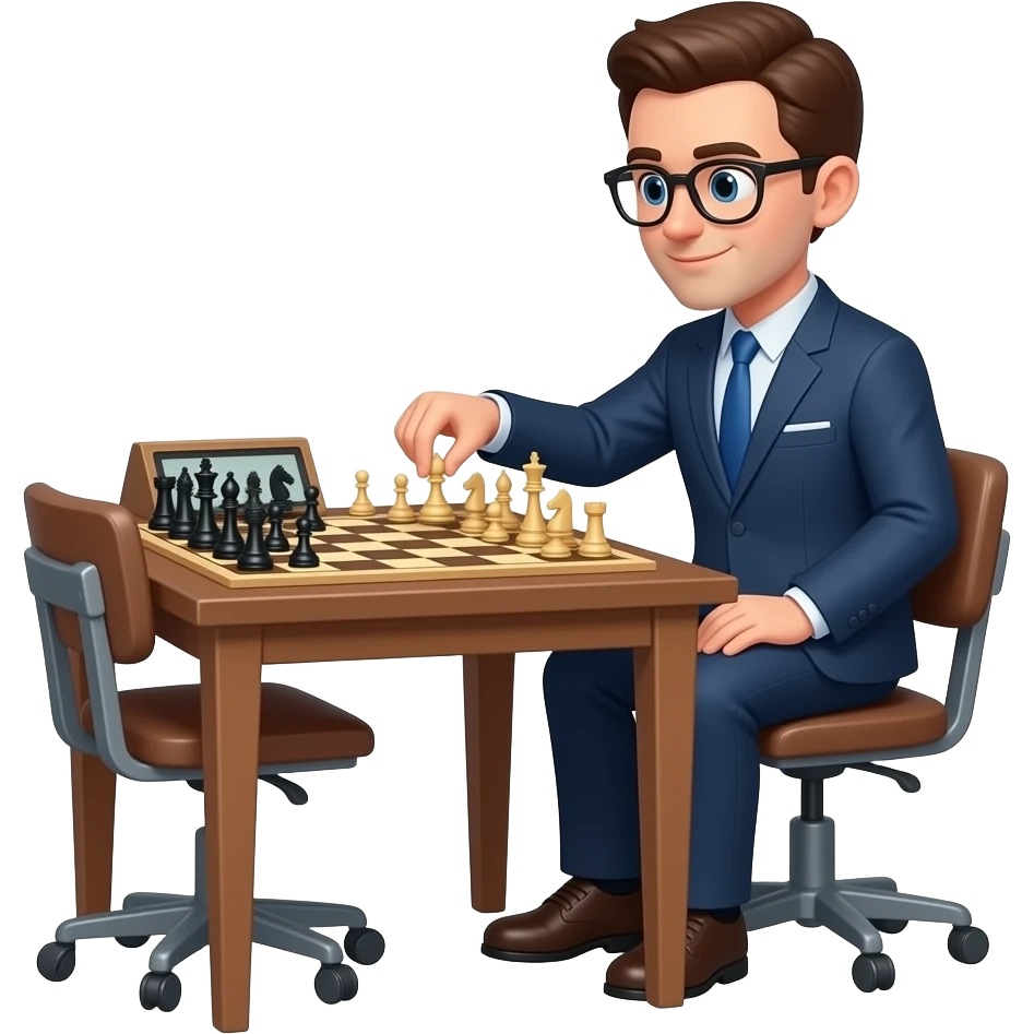 smug man playing chess emoji