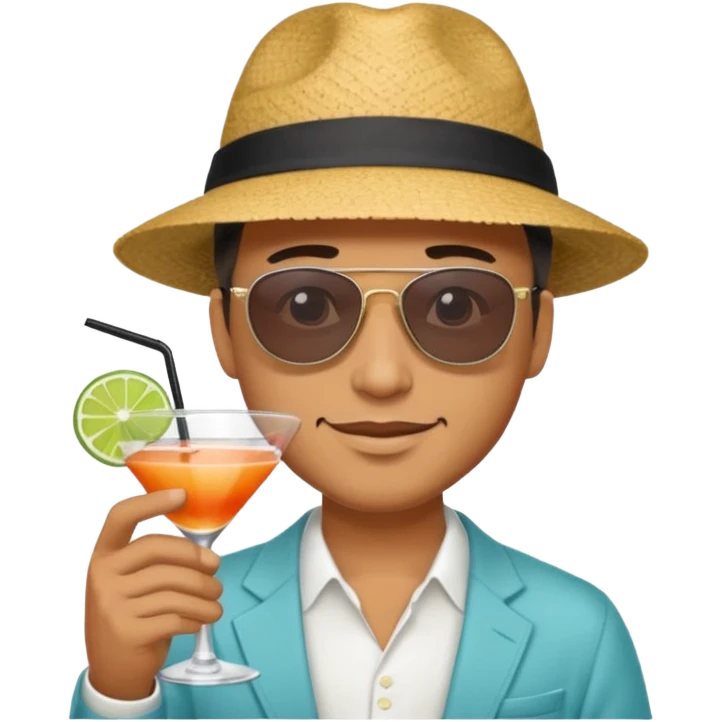 guy with hat and drink emoji