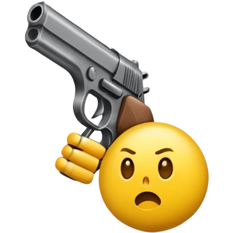Emoji jaune qui se tire une balle de pistolet dans la tête et meurt emoji