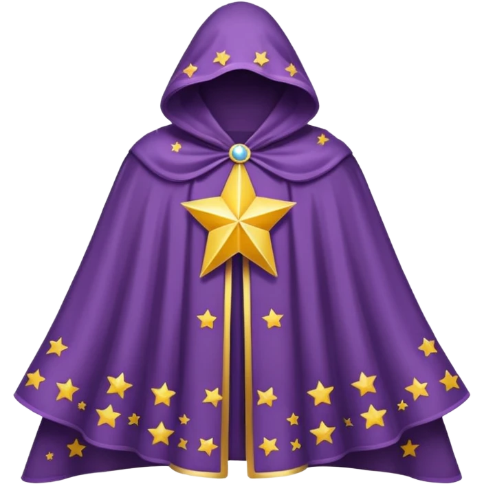 a fantasy  magic, white color with star pattern cloak emoji