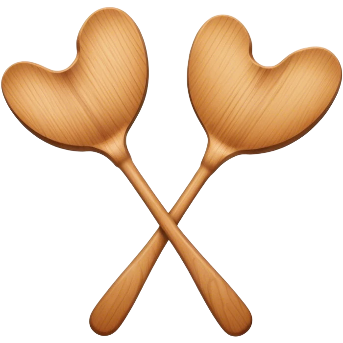 two wooden spoons hitting each other with their flat sides, creating a cross-like shape with their handles emoji