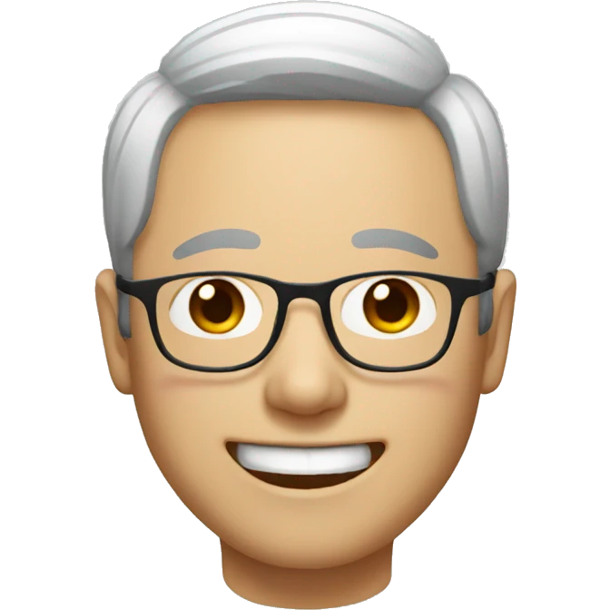 korean man in glasses smiling emoji