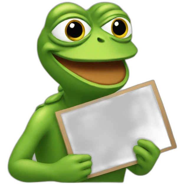 pepe holding a sign emoji
