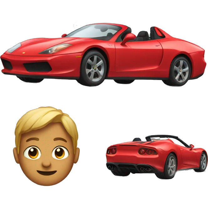 AI in red sports car emoji
